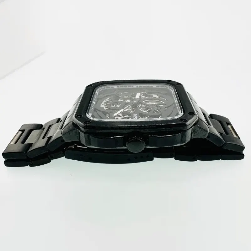Fossil Inscription Skeleton Black Smoke Dial Men's Watch- BQ2574